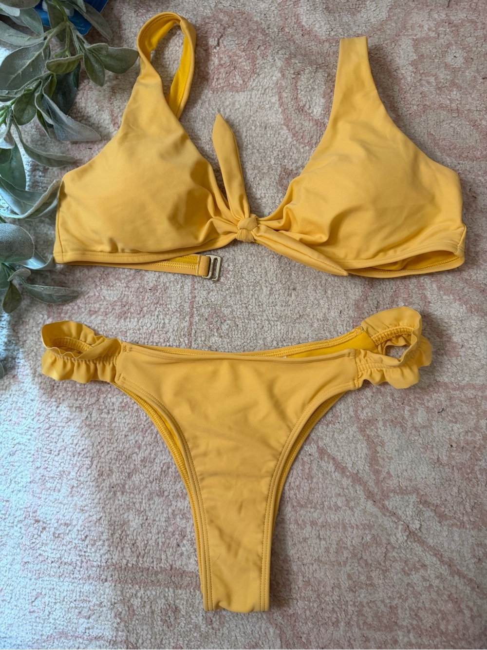 Hollister Tie Front Yellow Bikini